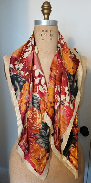 Multi-color Silky Square Floral Handkerchief