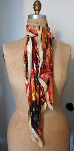 Multi-color Silky Square Floral Handkerchief
