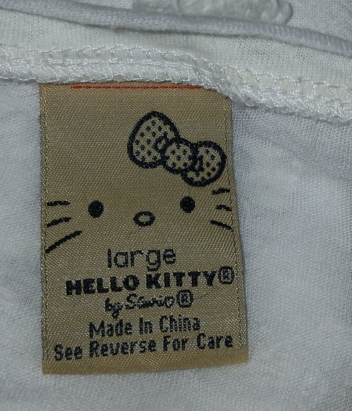 Women's Large HELLO KITTY White Graphic T-Shirt