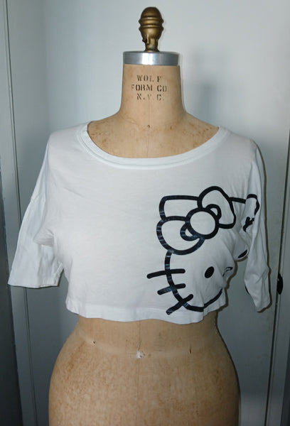 Women's Large HELLO KITTY White Crop Top