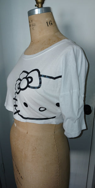 Women's Large HELLO KITTY White Crop Top