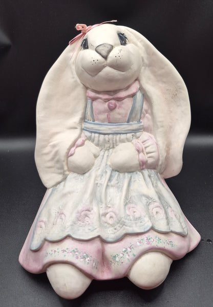 Ceramic Pastel Easter Bunny Rabbit w/ Floppy Ears & Apron