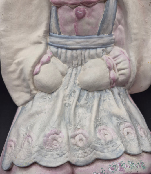 Ceramic Pastel Easter Bunny Rabbit w/ Floppy Ears & Apron