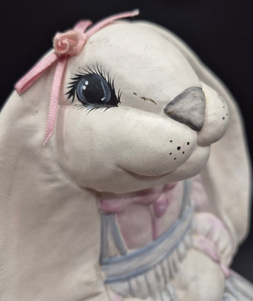 Ceramic Pastel Easter Bunny Rabbit w/ Floppy Ears & Apron