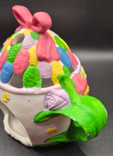 Colorful Easter Themed Poreclion Teapot Candle Holder