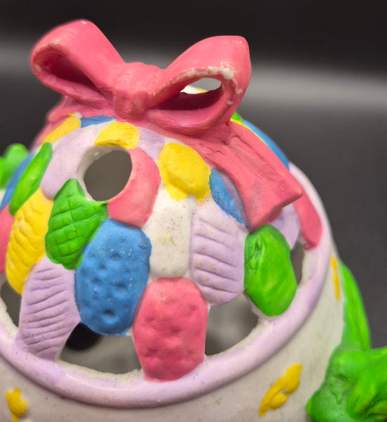 Colorful Easter Themed Poreclion Teapot Candle Holder