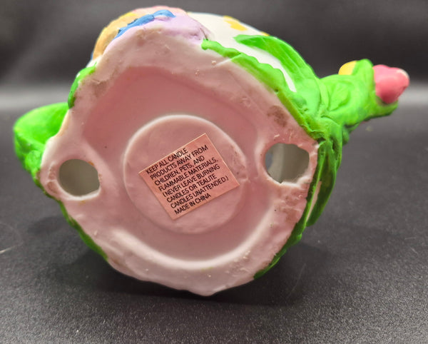 Colorful Easter Themed Poreclion Teapot Candle Holder