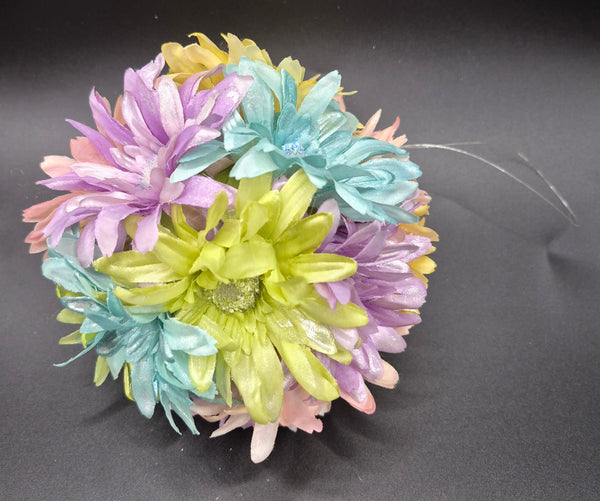 Colorful Pastel Round Artificial Floral Hanging Spring Ornament