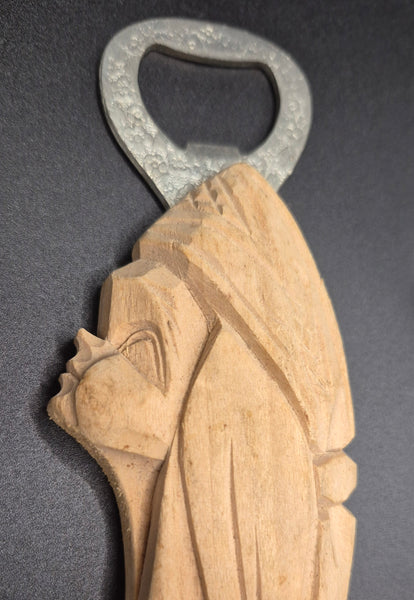 Wood Carved Native American Style Lady Bottle Opener Barware Home Decor Kitchen