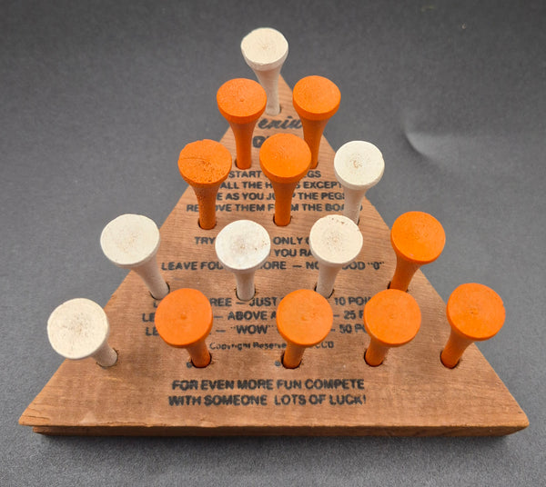 Vintage 1975 Genius Wooden Triangle IQ Puzzle Mind Bender Brain Teaser Game