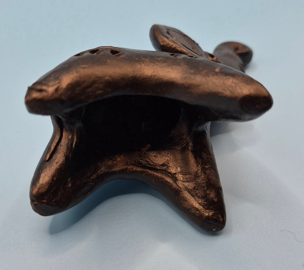 Vintage Black Carved Elephant Figurine Trunk Up Good Luck Feng Shui Collectible