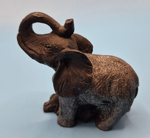 Vintage Shimmery Glitter Elephant Figurine Statue Sparkle Accent Animal Display