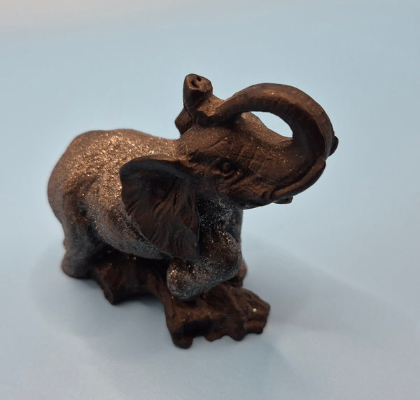 Vintage Shimmery Glitter Elephant Figurine Statue Sparkle Accent Animal Display
