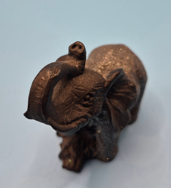 Vintage Shimmery Glitter Elephant Figurine Statue Sparkle Accent Animal Display
