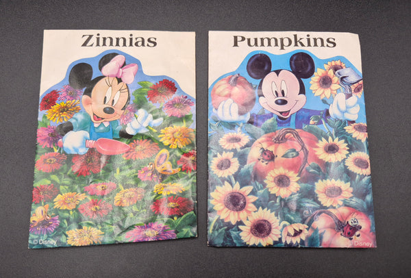 Vintage Disney Mickey Minnie Mouse Collectible Garden Flower Seed Packets Set