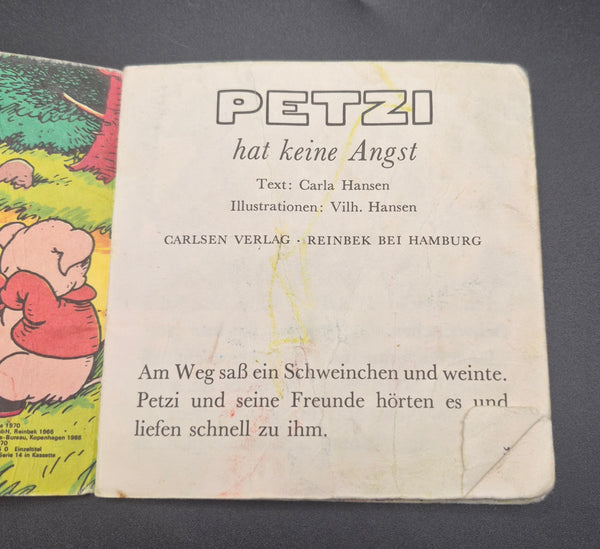 1967 German Vintage PIXI 115 Childrens Book Petzi Hat Keine Angst Storybook Bear