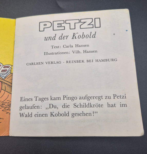 1966 German Vintage PIXI 109 Childrens Book Petzi und der Kobold Storybook Goblin