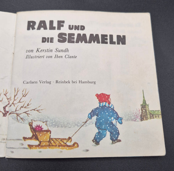 1977 German Vintage PIXI 260 Childrens Book Ralf und die Semmeln Storybook Winter