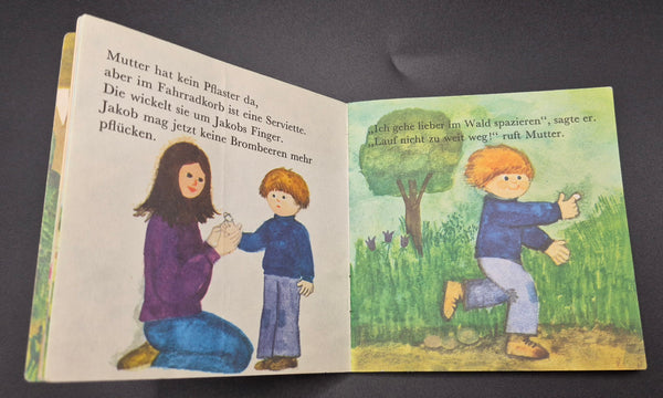 1976 German Vintage PIXI 241 Childrens Book Jakob im Wald Storybook Forest Theme