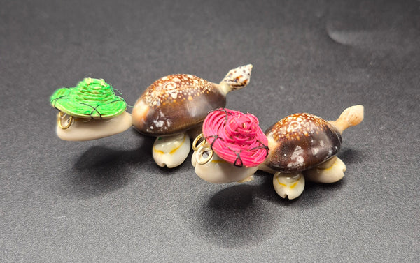 Set of 2 Miniature Sea Turtle Figurines Collectible Beach Ocean Tropical Decor