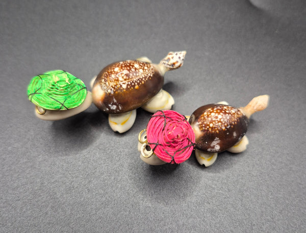 Set of 2 Miniature Sea Turtle Figurines Collectible Beach Ocean Tropical Decor