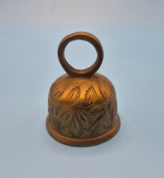 SARNA Gold 2" Leaf Pattern Vintage Bell