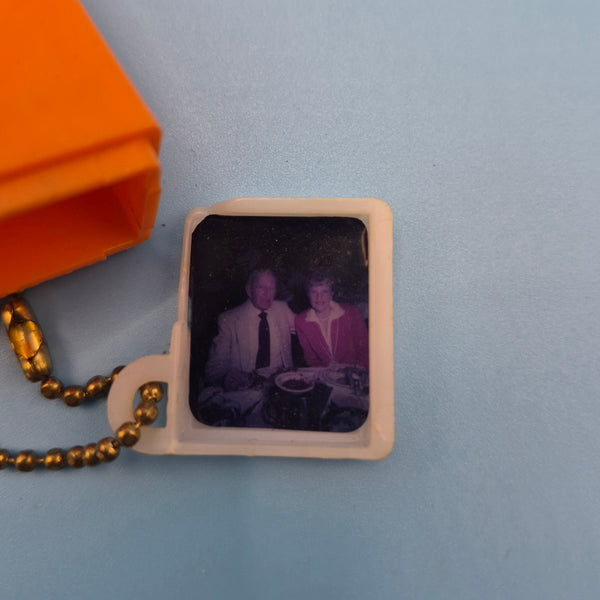 Vintage Orange Photo Telescope Keychain Viewer