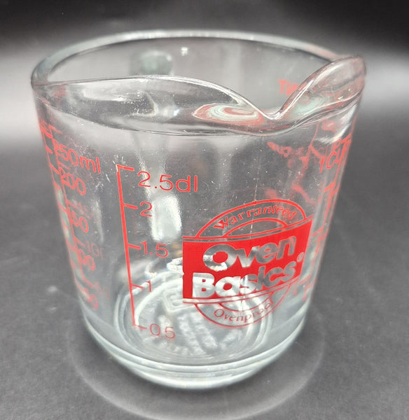 Vintage Anchor Hocking Oven Basics Glass Measuring Cup 1 Cup 250ml Ovenproof