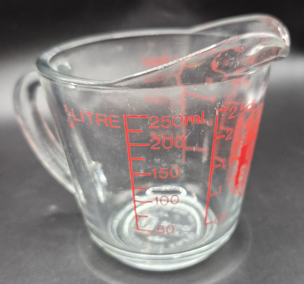 Vintage Anchor Hocking Oven Basics Glass Measuring Cup 1 Cup 250ml Ovenproof