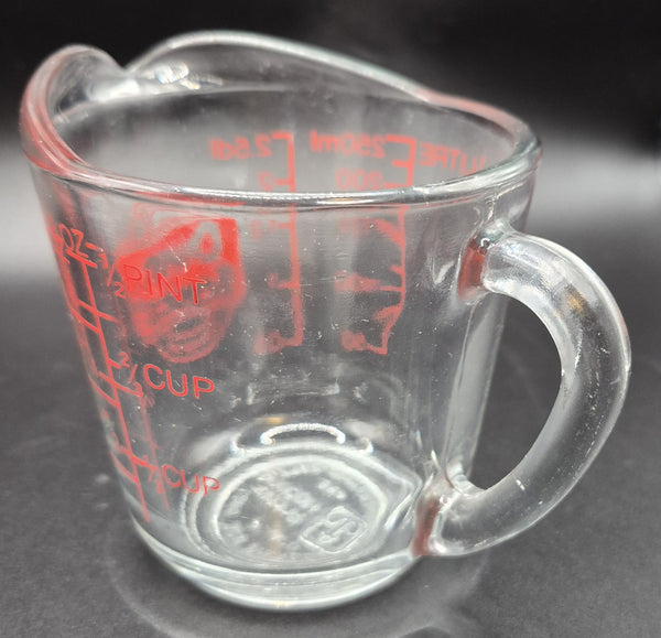 Vintage Anchor Hocking Oven Basics Glass Measuring Cup 1 Cup 250ml Ovenproof