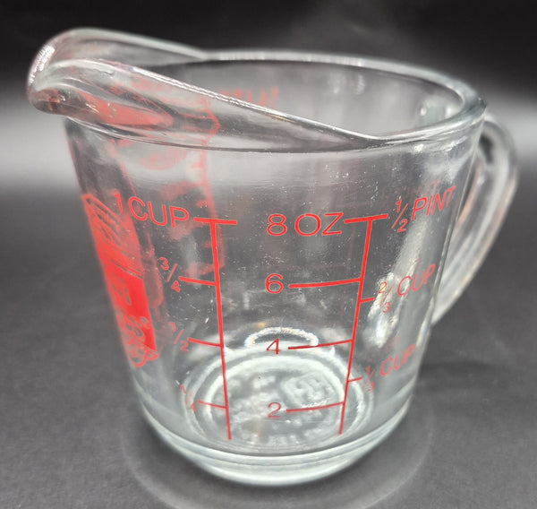 Vintage Anchor Hocking Oven Basics Glass Measuring Cup 1 Cup 250ml Ovenproof