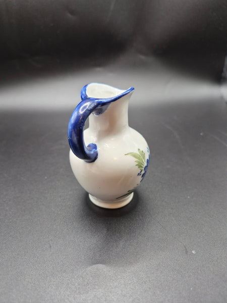 Blue & White 3 1/4" Floral Miniature Pitcher