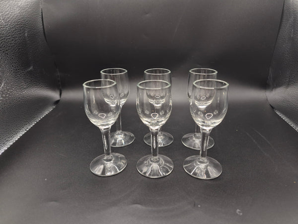 6 Count Vintage 1.5 Ounce Petite Liquor Glasses Small Barware Spirits Cocktail Set
