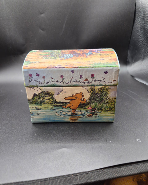 Disney Rare Classic Pooh Cardboard  Winnie the Pooh Cardboard Jewelry Chest Box