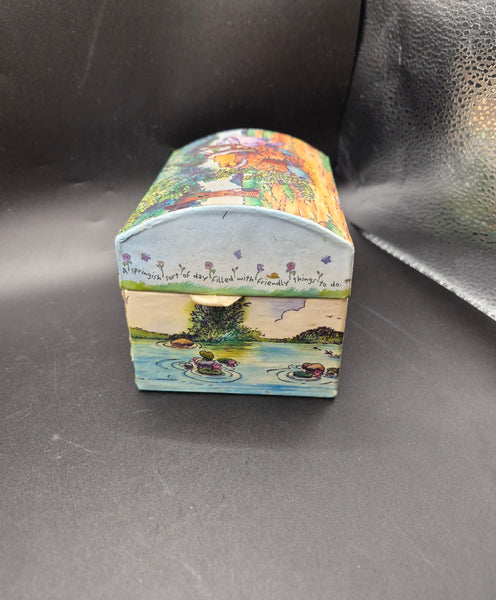 Disney Rare Classic Pooh Cardboard  Winnie the Pooh Cardboard Jewelry Chest Box