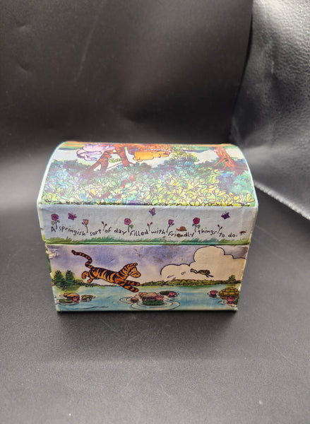 Disney Rare Classic Pooh Cardboard  Winnie the Pooh Cardboard Jewelry Chest Box