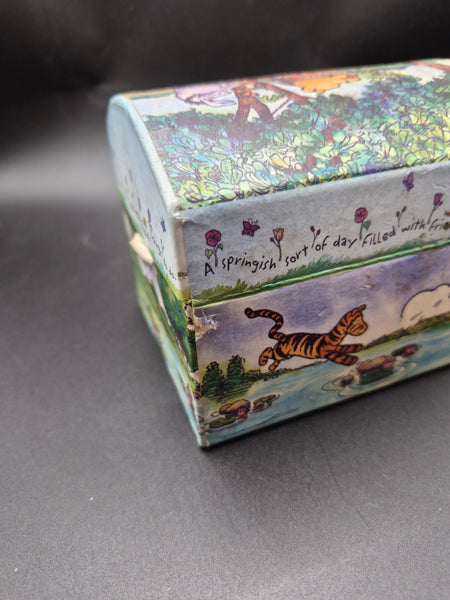 Disney Rare Classic Pooh Cardboard  Winnie the Pooh Cardboard Jewelry Chest Box