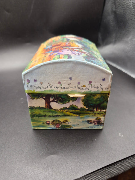 Disney Rare Classic Pooh Cardboard  Winnie the Pooh Cardboard Jewelry Chest Box