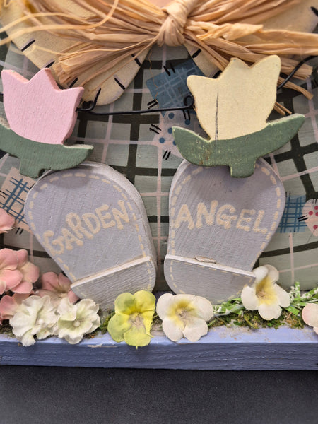 NWT GIFT GALLERY Wood Standing Garden Angel