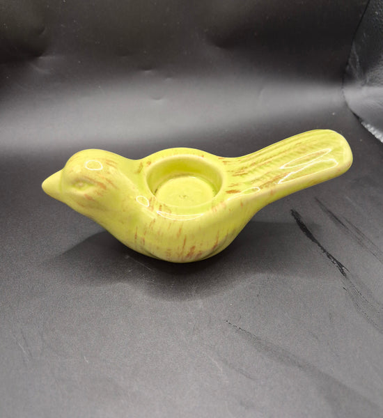 Porcelain Green Bird Candle Holder