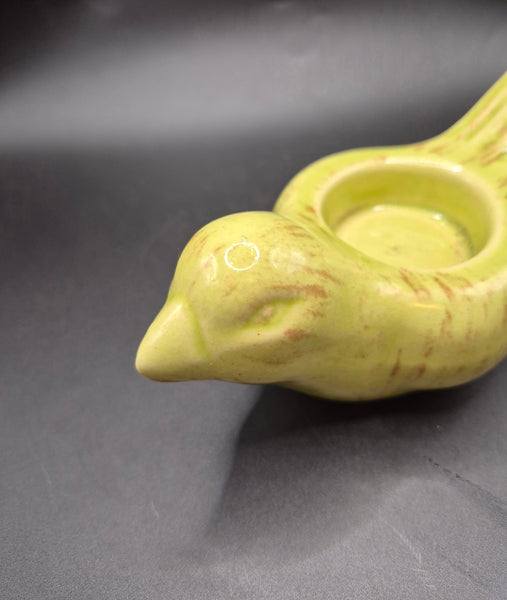 Porcelain Green Bird Candle Holder