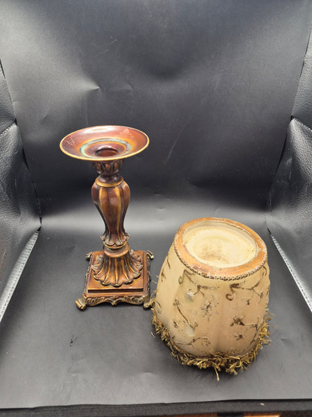 Decorative Bronze Metal Base Lamp Candle