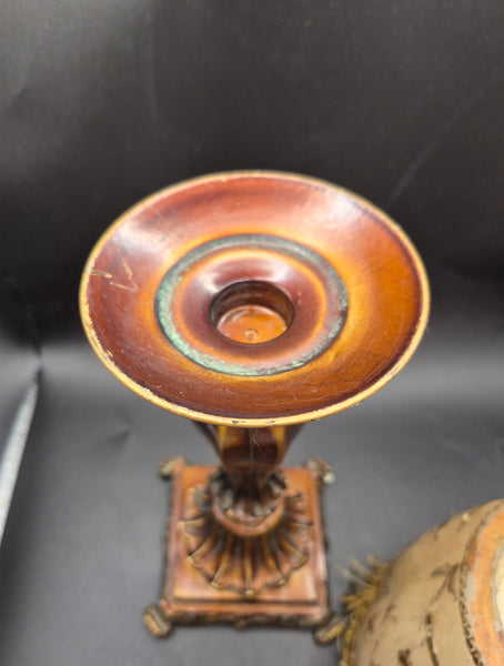 Decorative Bronze Metal Base Lamp Candle