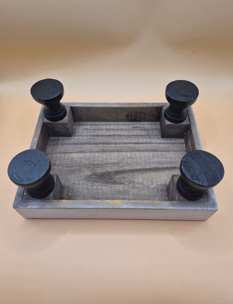White Footed Peg Foot Wood Display Stand