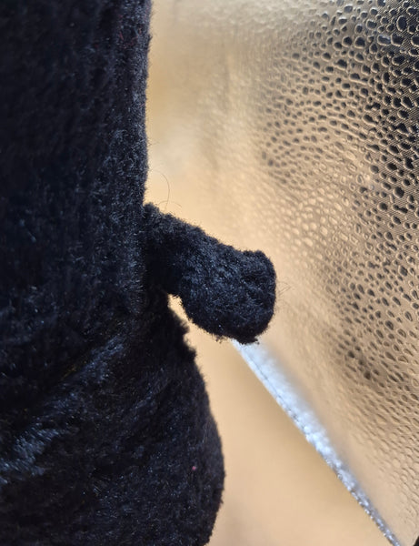 H&M Girls Size 4 4.5 Black Cat Plush Fuzzy Slipper Boots Cozy Cute Kids Shoes