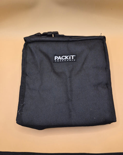 PACKIT Black Freezable Rectangular Lunch Bag Reusable Insulated Cooler Tote