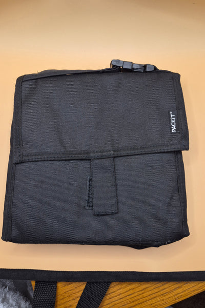 PACKIT Black Freezable Rectangular Lunch Bag Reusable Insulated Cooler Tote