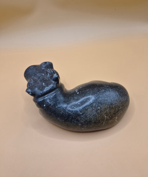 Vintage Stone Hippo Figurine