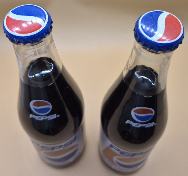 Vintage 2 Count Full 12 Oz Pepsi Bottles Made in Mexico