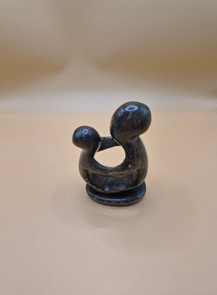 Vintage Mother and Child African Stone Statue Carved Figurine Family Sculpture Art